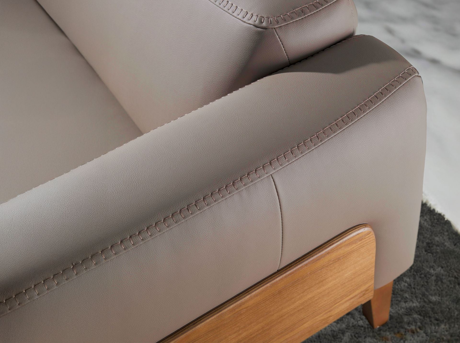 Divano a 3 posti in pelle di visone