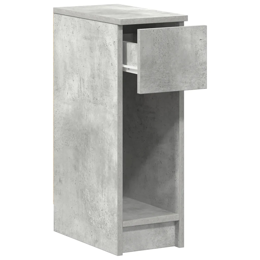 Comodino | Armadio da Notte | Mobiletto da notte con Cassetto Grigio Cemento 20x36x60 cm