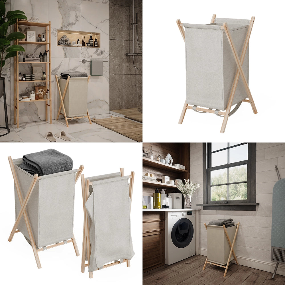 Vicco Cesto per la biancheria Beige 40 x 64 cm