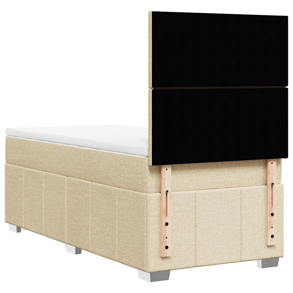 Giroletto a Molle con Materasso Crema 90x190 cm in Tessuto