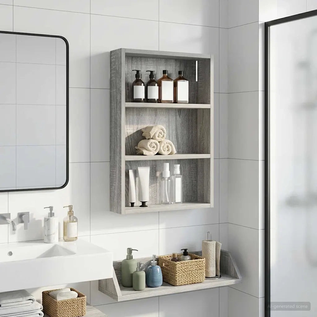 Armadio da bagno a muro Sonoma grigia 40 x 10 x 60,5 cm 889356