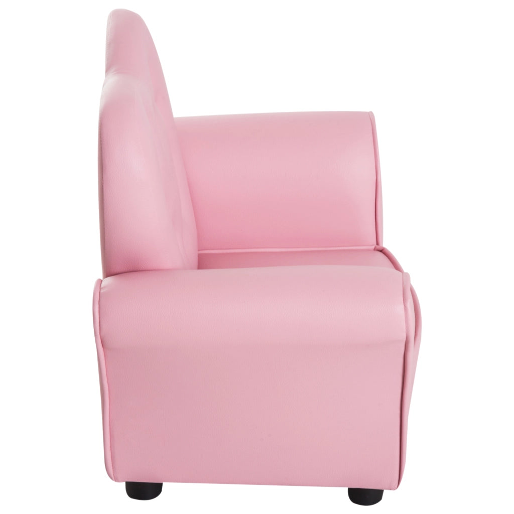 Poltrona per Bambini Imbottita ¨C zephmum ¨C Rosa, PVC, Legno, 59x41.5x49cm