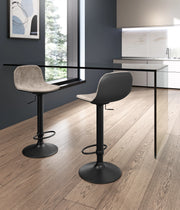 Teo - Sgabello in microfibra nera - Set da 2 pz