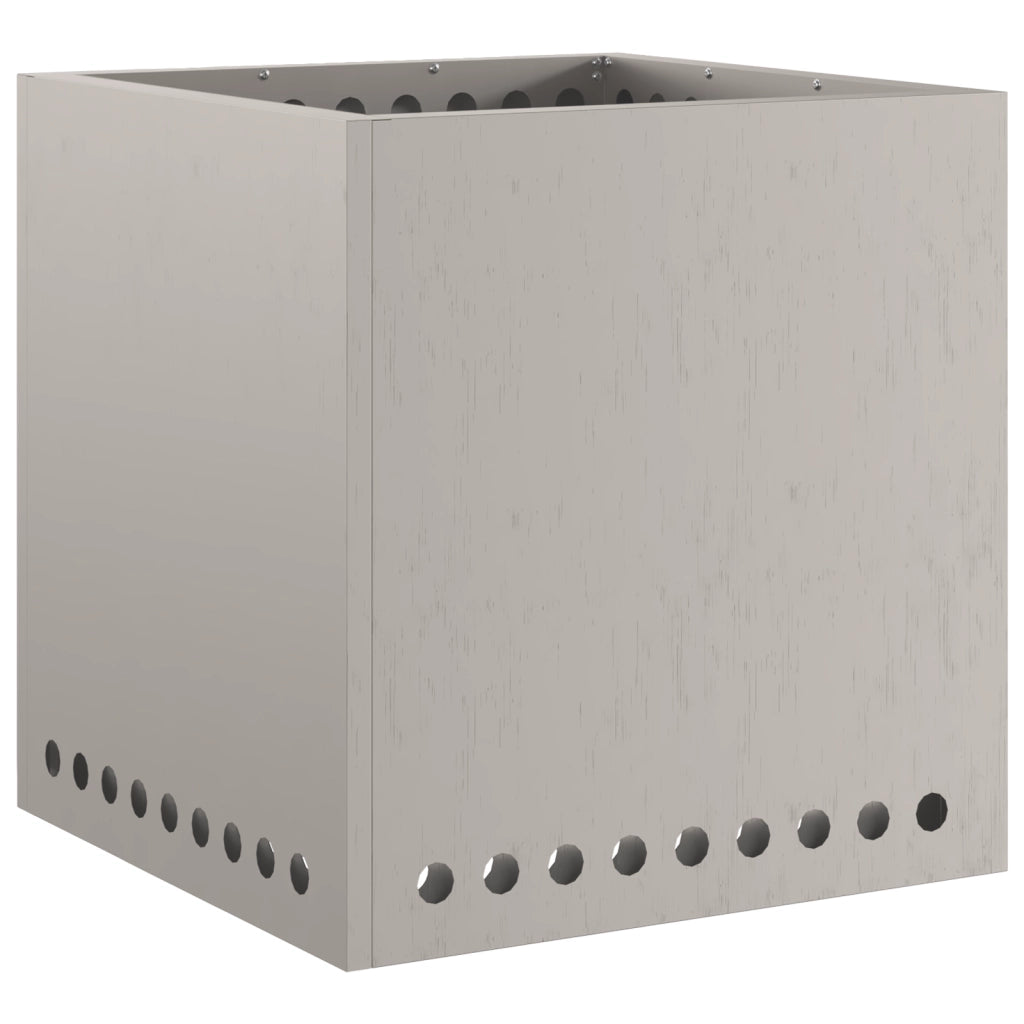 Braciere Senza Fumo Quadrato 48x48x50 cm Acciaio Invecchiato