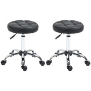 Set di 2 sgabelli da salone, girevoli e regolabili in altezza, in similpelle, neri, ?35,5 x 48-63 cm, ideali per parrucchieri e centri estetici.