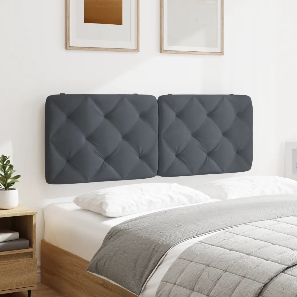 Cuscino Testiera Grigio Scuro 137 cm in Velluto 376076