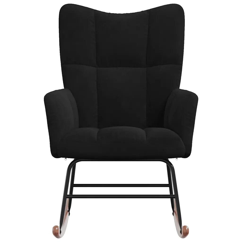Sedia a Dondolo Nera in Velluto 328145