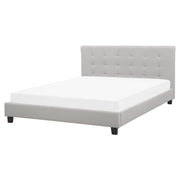 Letto ad acqua in poliestere grigio chiaro 160 x 200 cm testiera imbottita camera da letto stile moderno