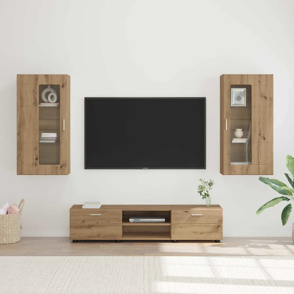 Set mobile TV FLORIN Rovere artigianale Legno multistrato