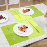 Set di 8 Piatte in Vinile Tessuto Ombreggiato Verde 45 * 30cm