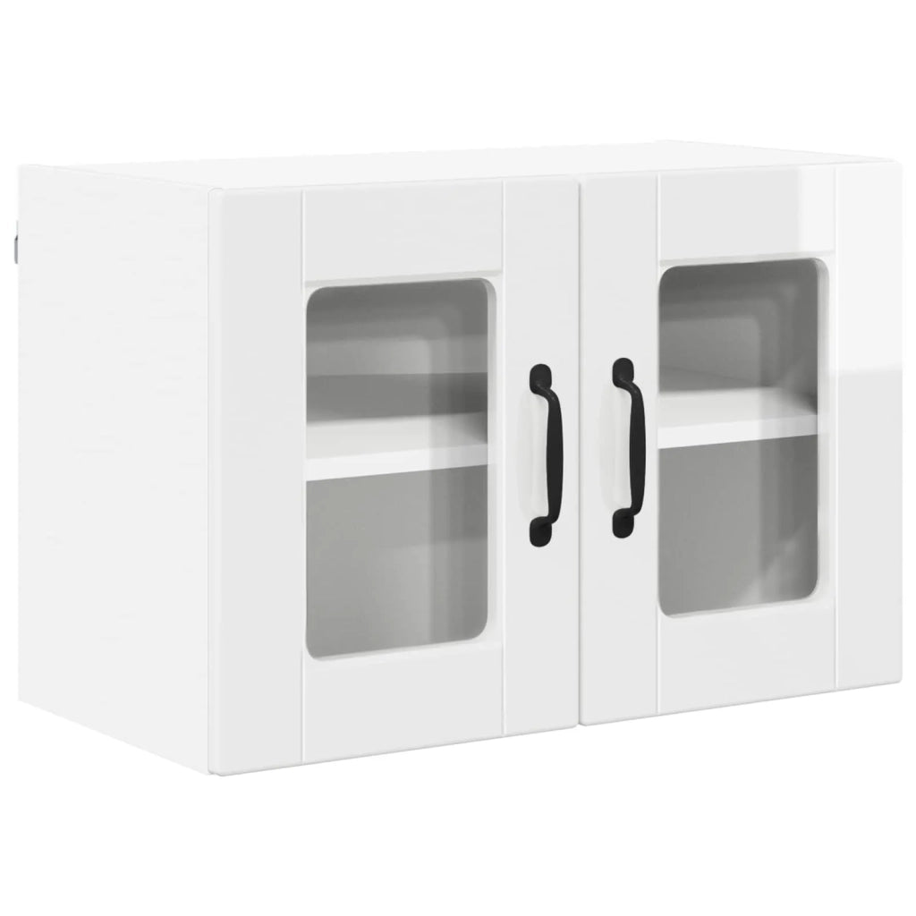 Mobile in vetro da parete PORTO 2 pcs Bianco Lucido