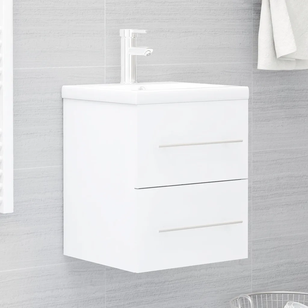 Mobile Lavabo | Armadio Lavabo Bianco 41x38,5x48 cm in Legno Multistrato