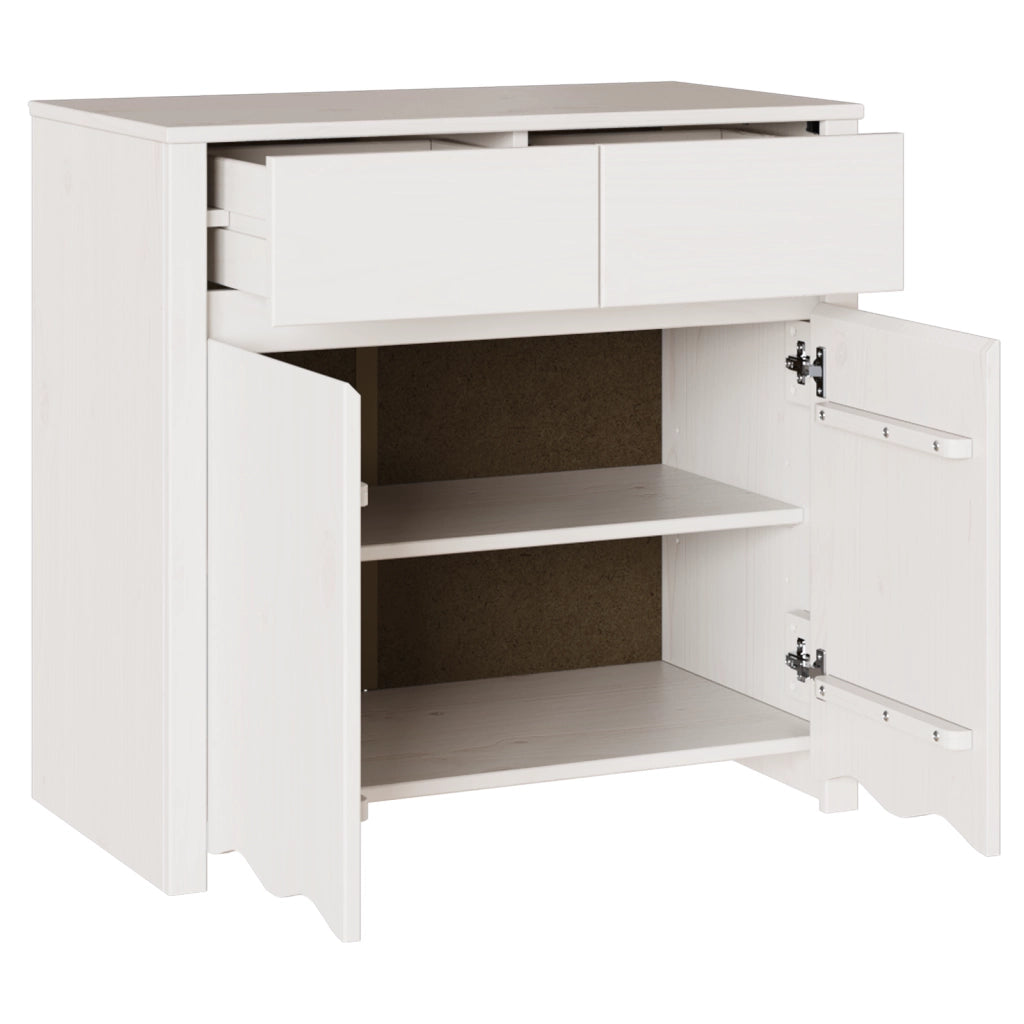 Mobile da soggiorno "DRAMMEN" Bianco 79x43x75,5 cm Legno massello Pino