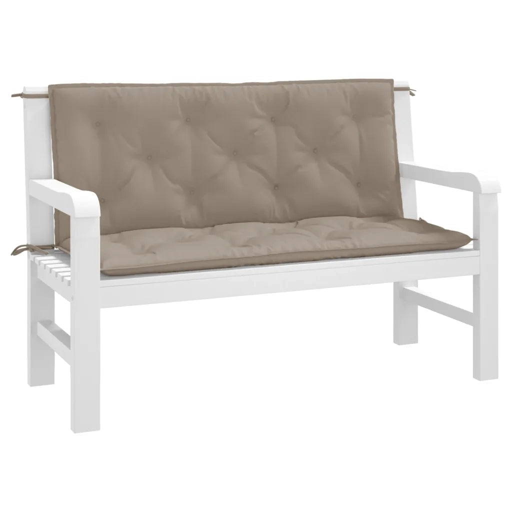 Cuscini per Panca 2 pz-Set di 2 Cuscini per panchina Tortora 120x50x7 cm in Tessuto Oxford