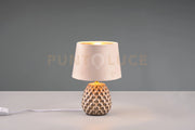 ARIANA LAMPADA DA TAVOLO CERAMICA CON PARALUME EFFETTO VELLUTO SABBIA H. 27CM 1 LUCE ATTACCO E14