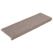 Tappetini per scale 30 pz 65x21x4 cm Marrone chiaro Bordo rettangolare 3365767