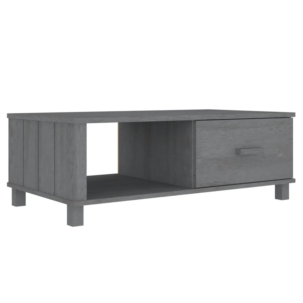 Tavolino Grigio Scuro 100x55x35 cm in Legno Massello di Pino