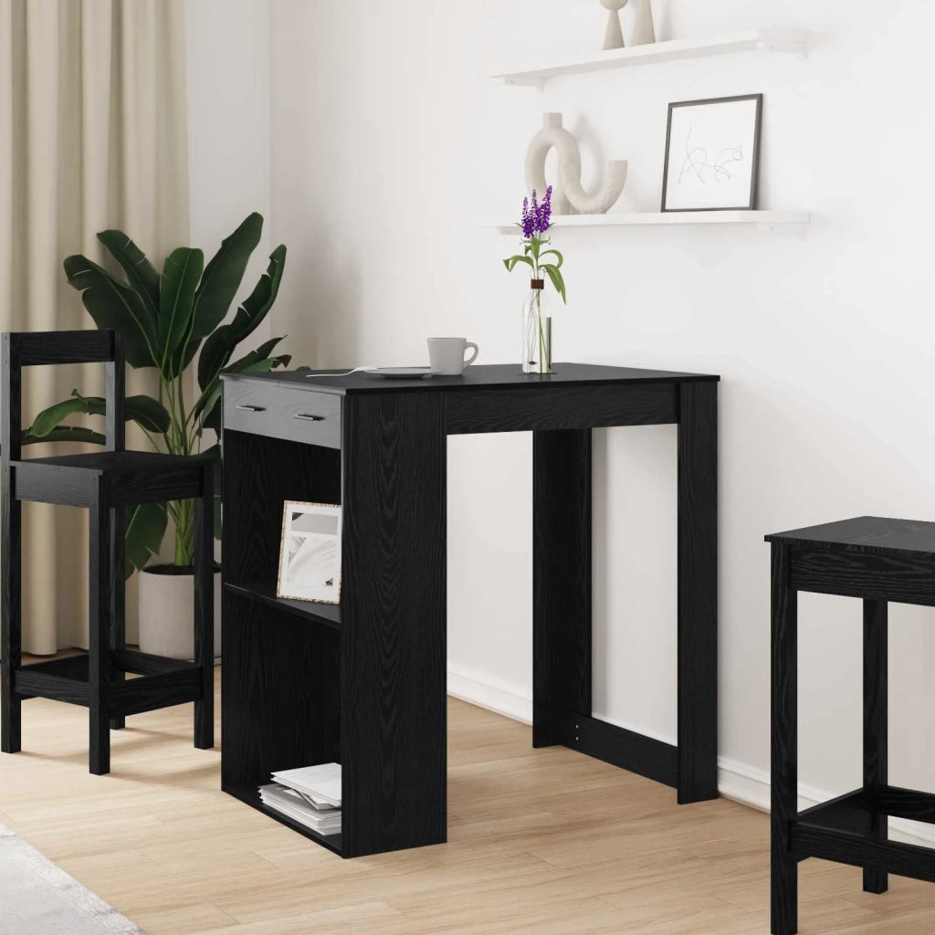 Tavolo da bar Rovere Nero 102 x 70 x 103,5 cm Legno multistrato