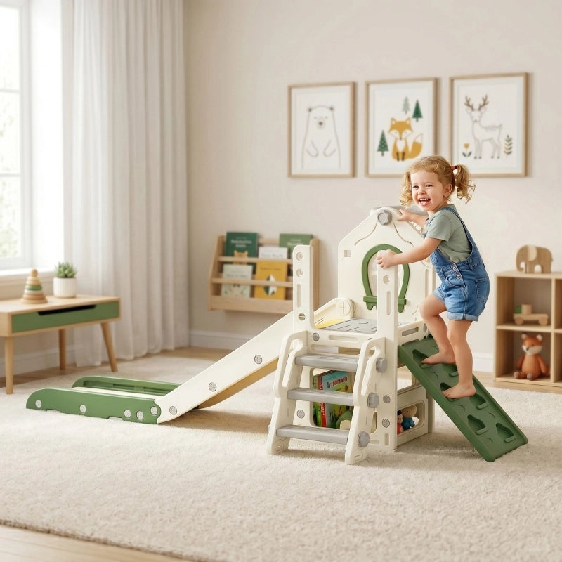 SCIVOLO 4 in 1 Pieghevole 132 cm con Canestro e Contenitore Bianco Crema