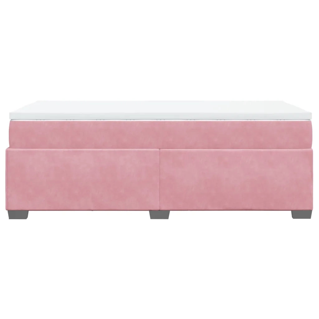 Giroletto a Molle con Materasso Rosa 100x200 cm in Velluto