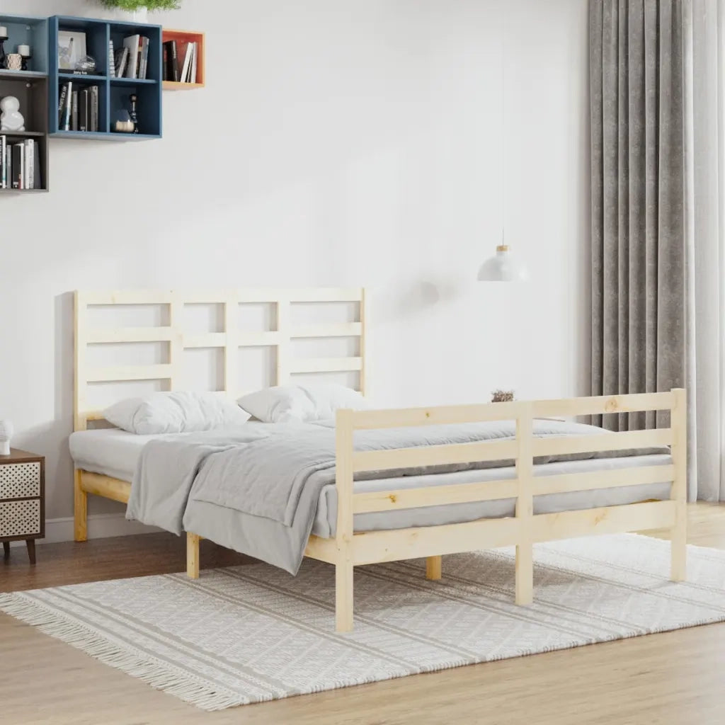 Giroletto senza Materasso-Struttura Letto Ambrato in Legno Massello 120x200 cm 706860