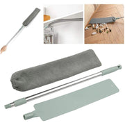Trade Shop - Cattura Polvere Spolverino Sottile Con Manico Telescopico Panno Mop Pieghevole -
