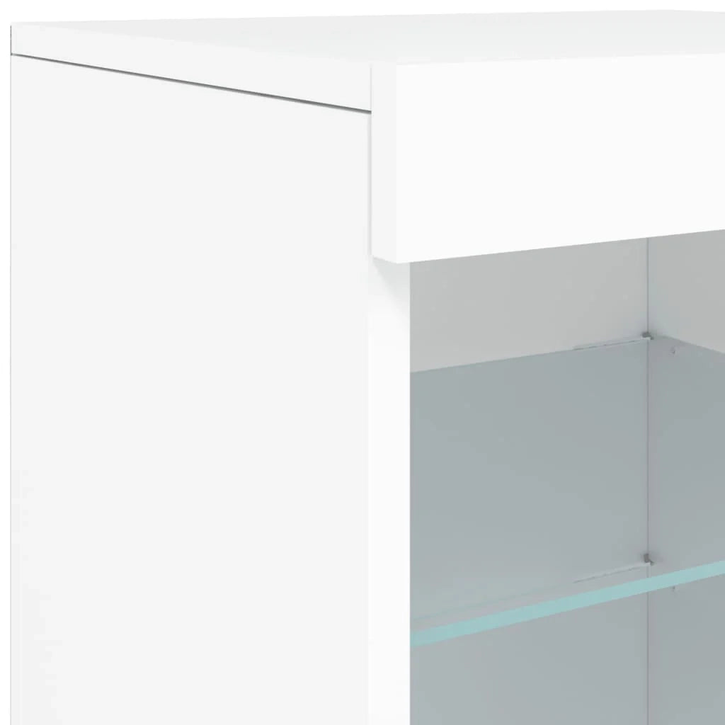 Buffet credenza cassettiera armadio mobile contenitore organizer per cucina soggiorno salotto con luci LED 41 x 37 x 67 cm bianco 02_0029852