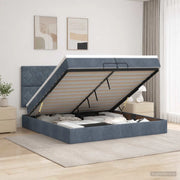 Letto Ottomano con Materasso e LED Grigio Scuro 200 x 200 cm 3458398