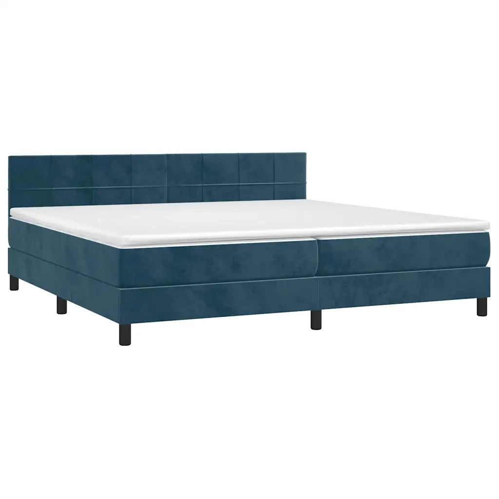 Letto a Molle con Materasso e LED Blu Scuro 200x200 cm cod mxl 62039