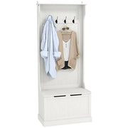 Appendiabiti con Banco e Ganci ¨C Zephmum ¨C Bianco 71.5x39.5x170 cm