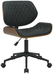 Sedia da ufficio in ecopelle Harvest Noce/nero