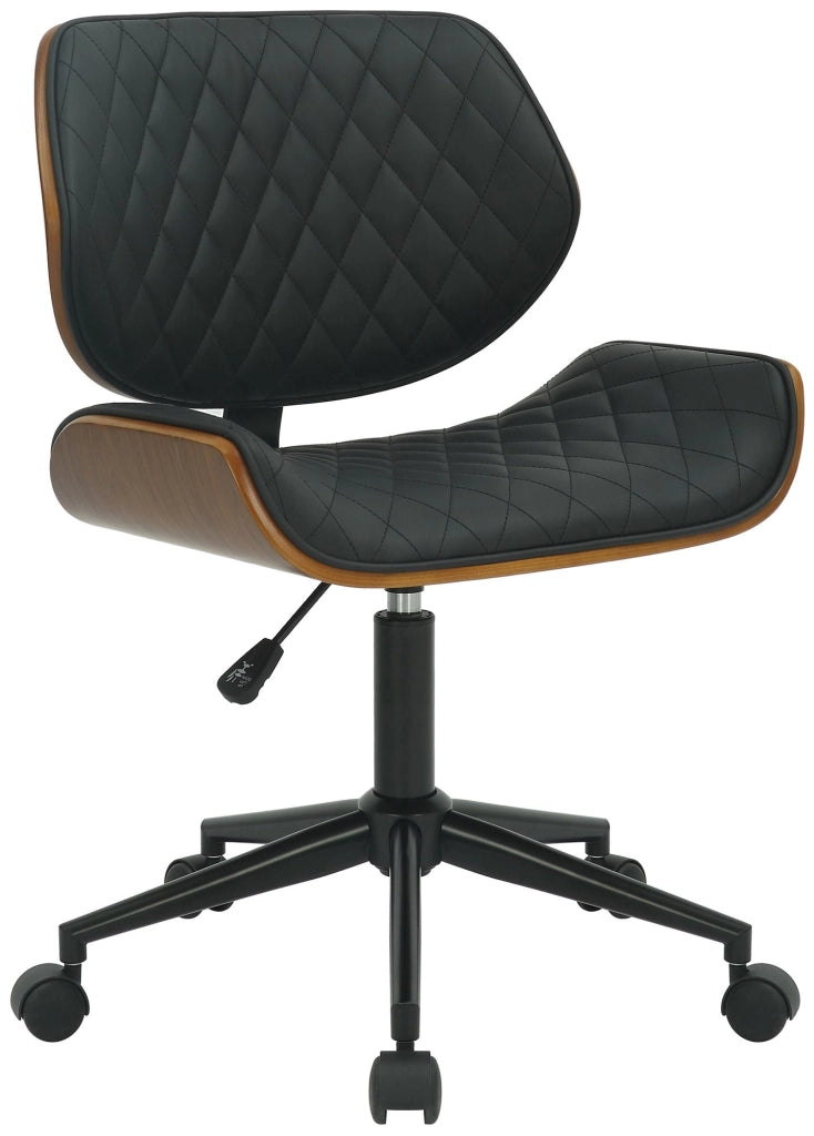 Sedia da ufficio in ecopelle Harvest Noce/nero
