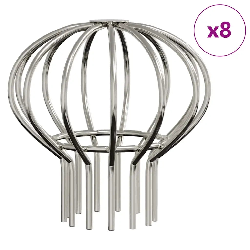 Protezione Foglie per Grondaia 8 pcs Argento 75 mm