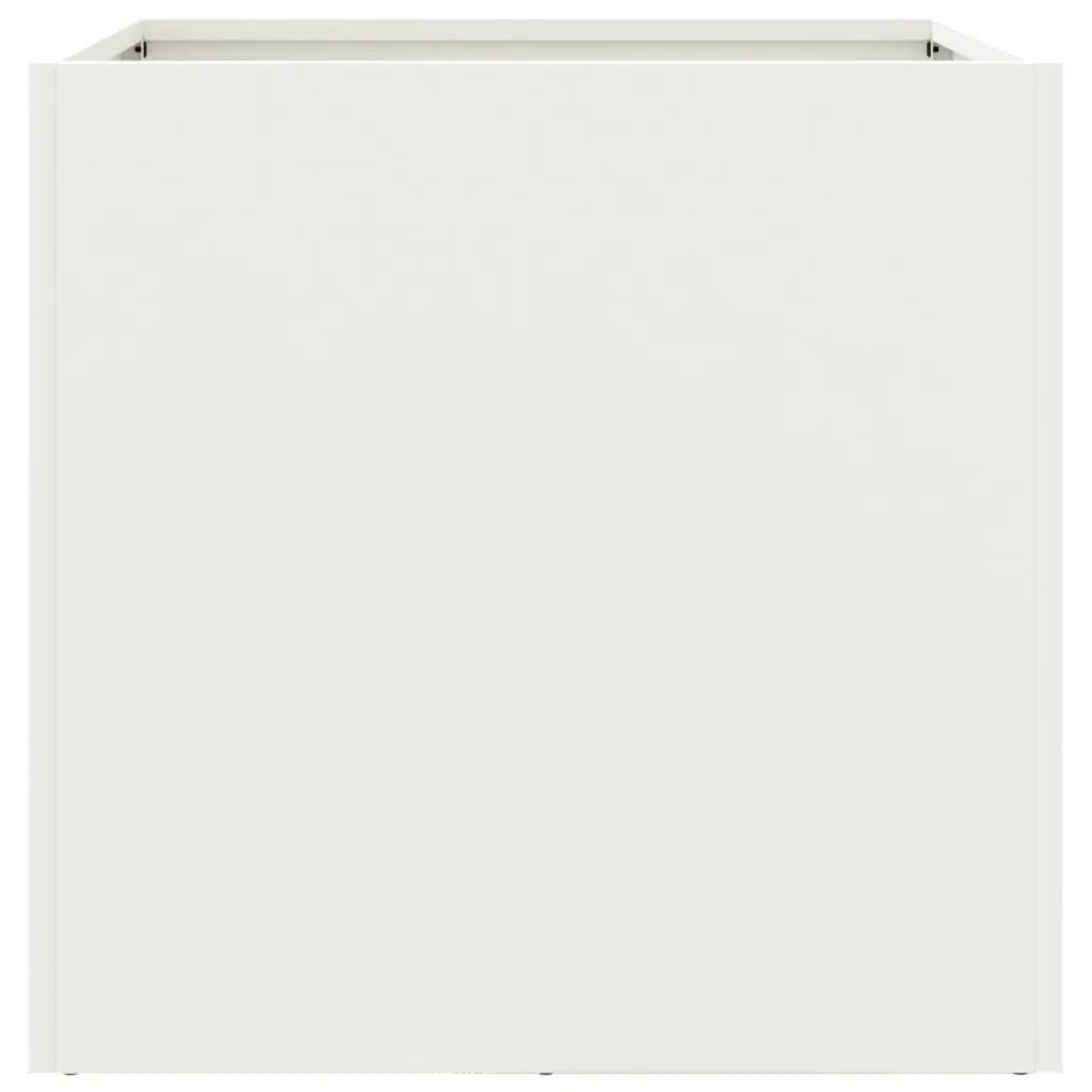 Fioriera | Cassetta per fiori | Vaso Bianca 42x40x39 cm in Acciaio