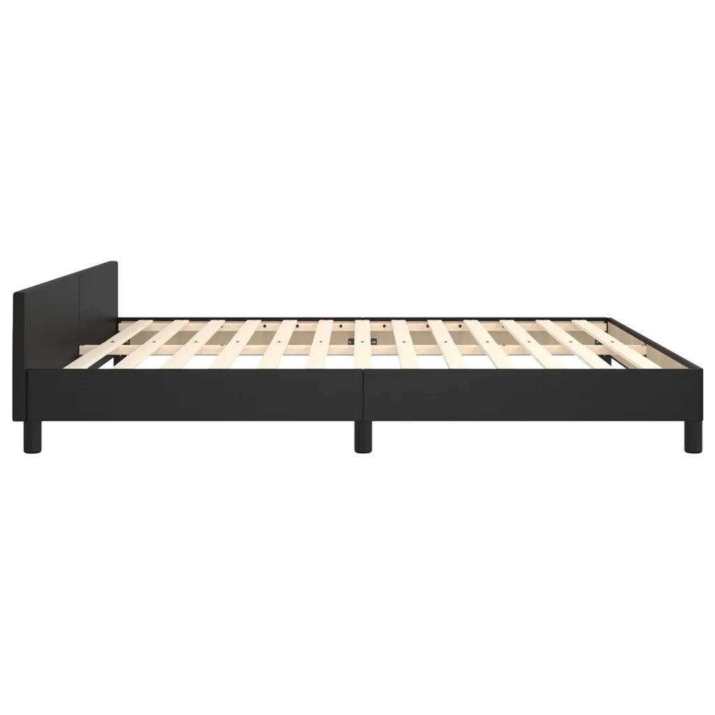 Giroletto con Testiera-Struttura Letto con testiera Nero 180x200 cm in Similpelle 902734