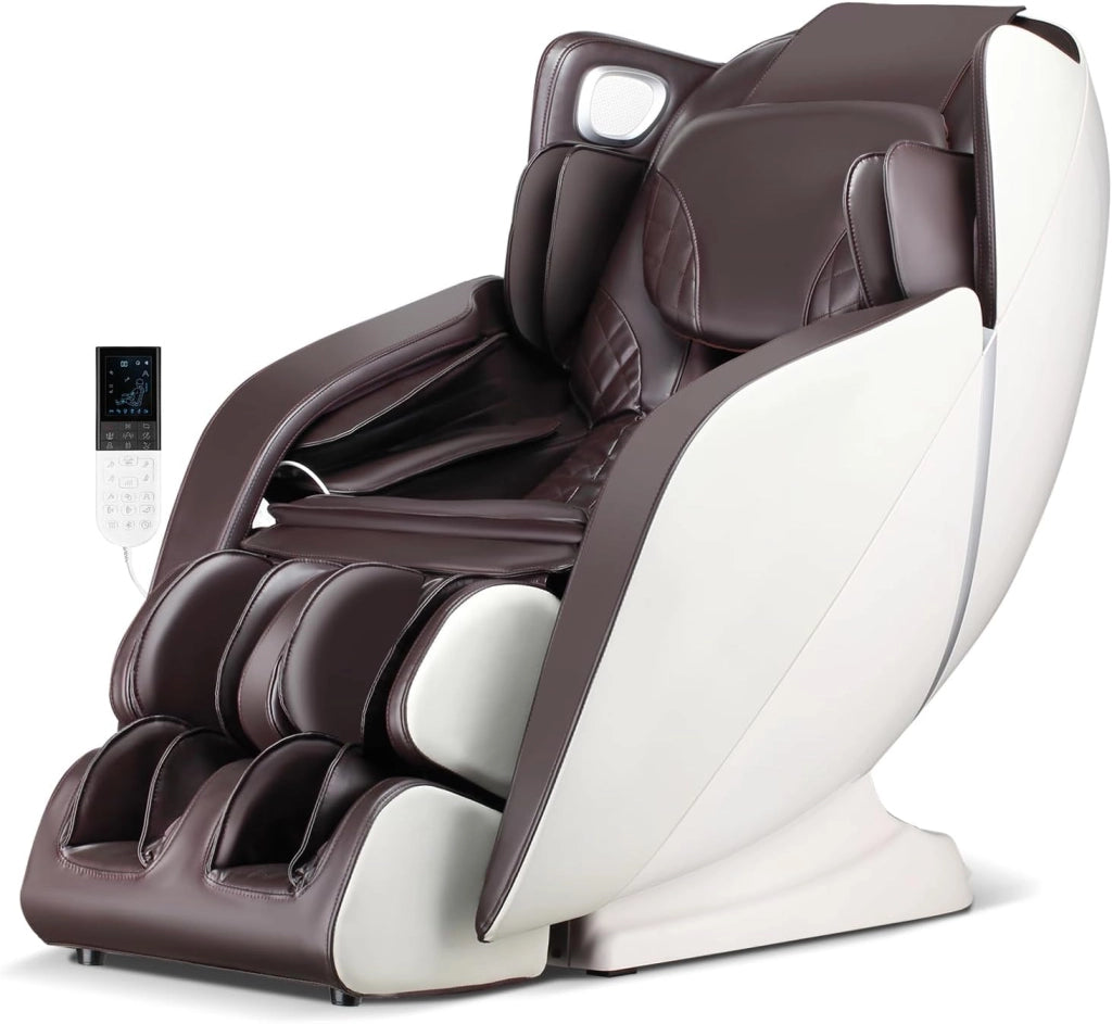 Poltrona Massaggiante, Sedia da Massaggio con 12 Modalità, 6 Tecniche di Massaggio, Stretch Thailandese e Guida SL, Poltrona Relax con Telecomando per Tutto il Corpo (Grigio)
