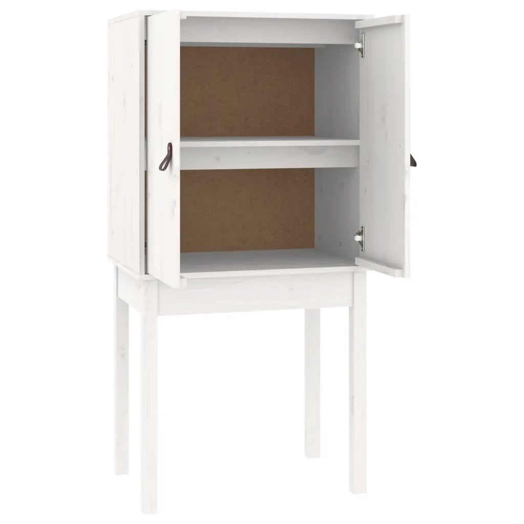 Credenza Bianca 60x40x120 cm in Legno Massello di Pino 821745