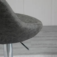 Set 2 Sgabelli da Bar con Altezza Regolabile, Base in Metallo e Seduta Finta Pelle, Sgabelli Alti Moderni Girevoli con Schienale e Poggiapiedi 46x48x83-104cm, Grigio Scuro