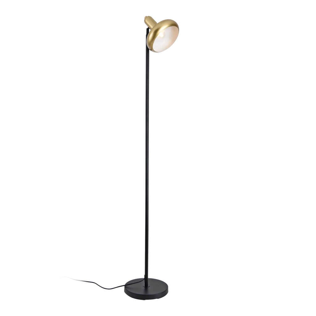 Lampada da terra in metallo Namsos E27 stile senza tempo elegante lampadario di design per soggiorno camera da letto ufficio altezza 156 cm nero e oro 03_0009530