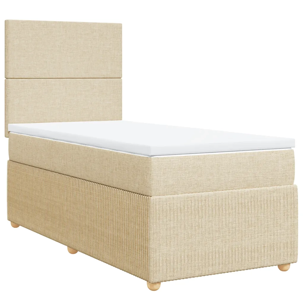 Giroletto a Molle con Materasso Crema 90x200 cm inTessuto 3291937