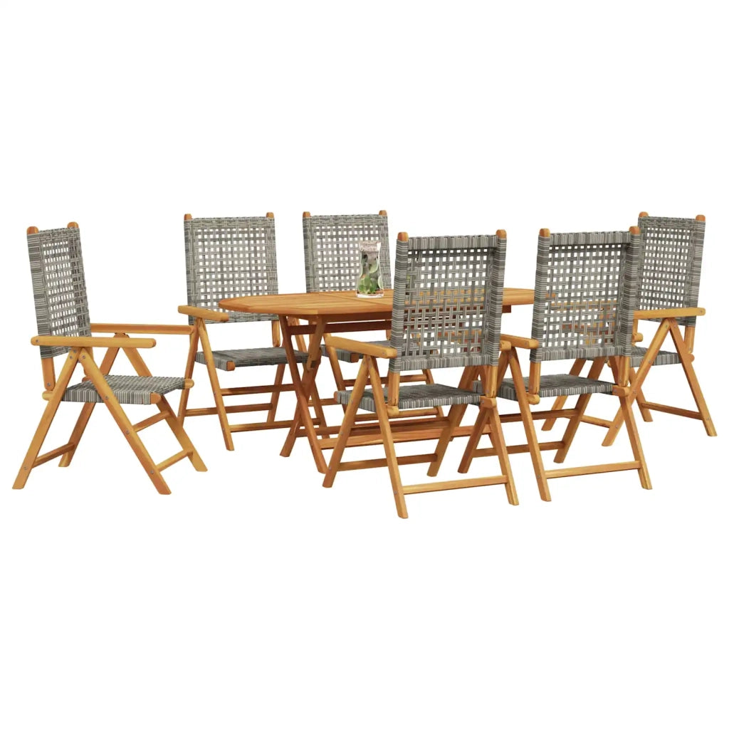 Set da Pranzo per Giardino 7 pcs Grigio 3375733