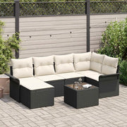Set Divano da Giardino con archiviazione 7 pcs Nero polyrattan 3354106