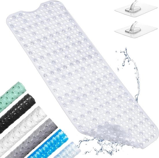 Tappeto Antiscivolo 100 x 40 cm per doccia e bagno - Translucido - Presa Extra Antiscivolo