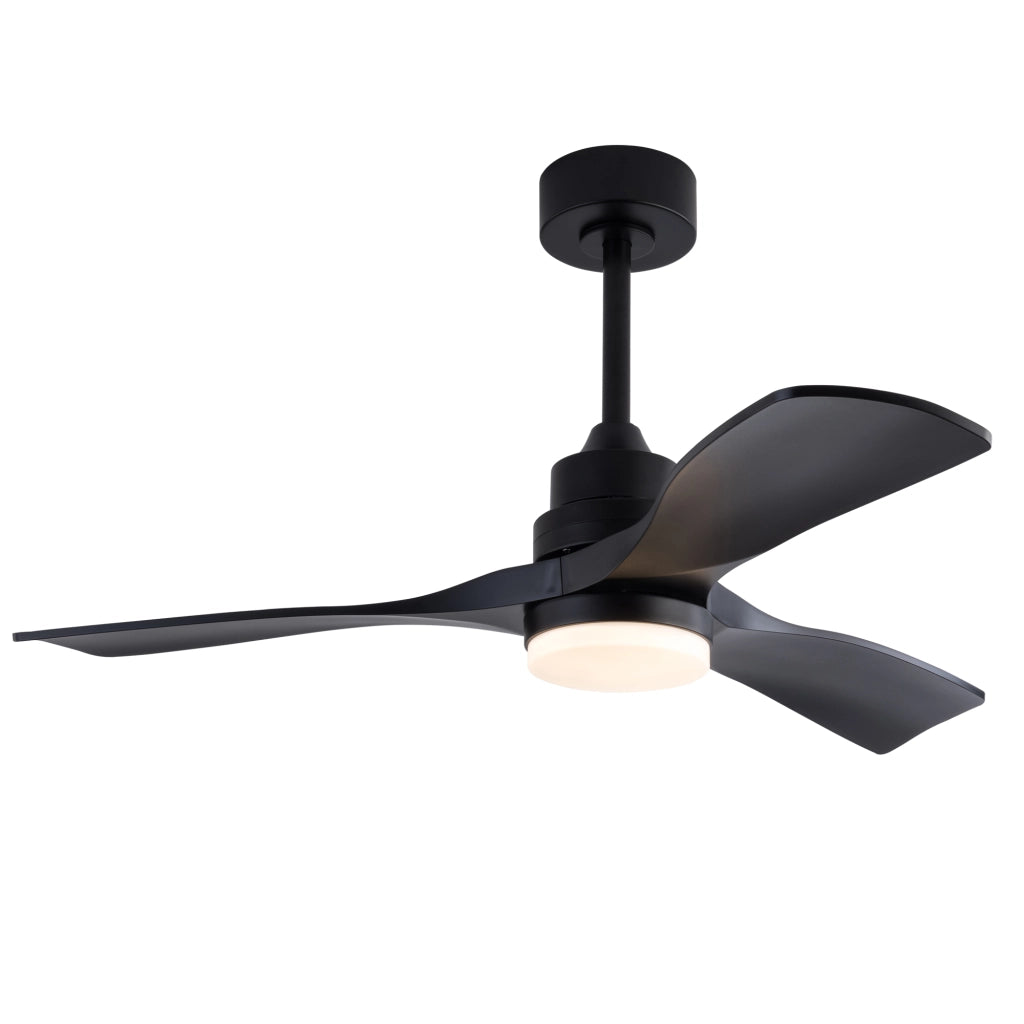Ventilatore da soffitto 42 pollici con luce LED; telecomando e 3 pale ABS nere