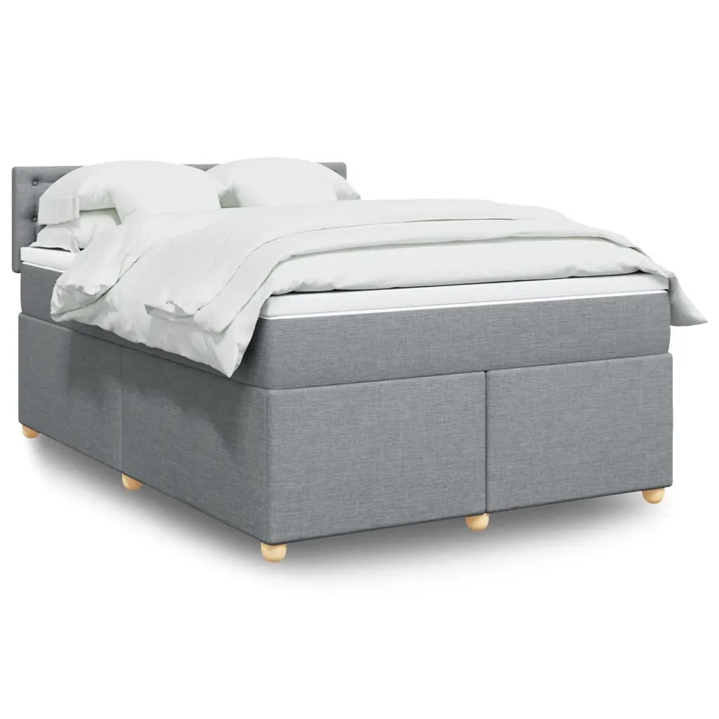 Giroletto a Molle con Materasso Grigio Chiaro160x200 cm Tessuto