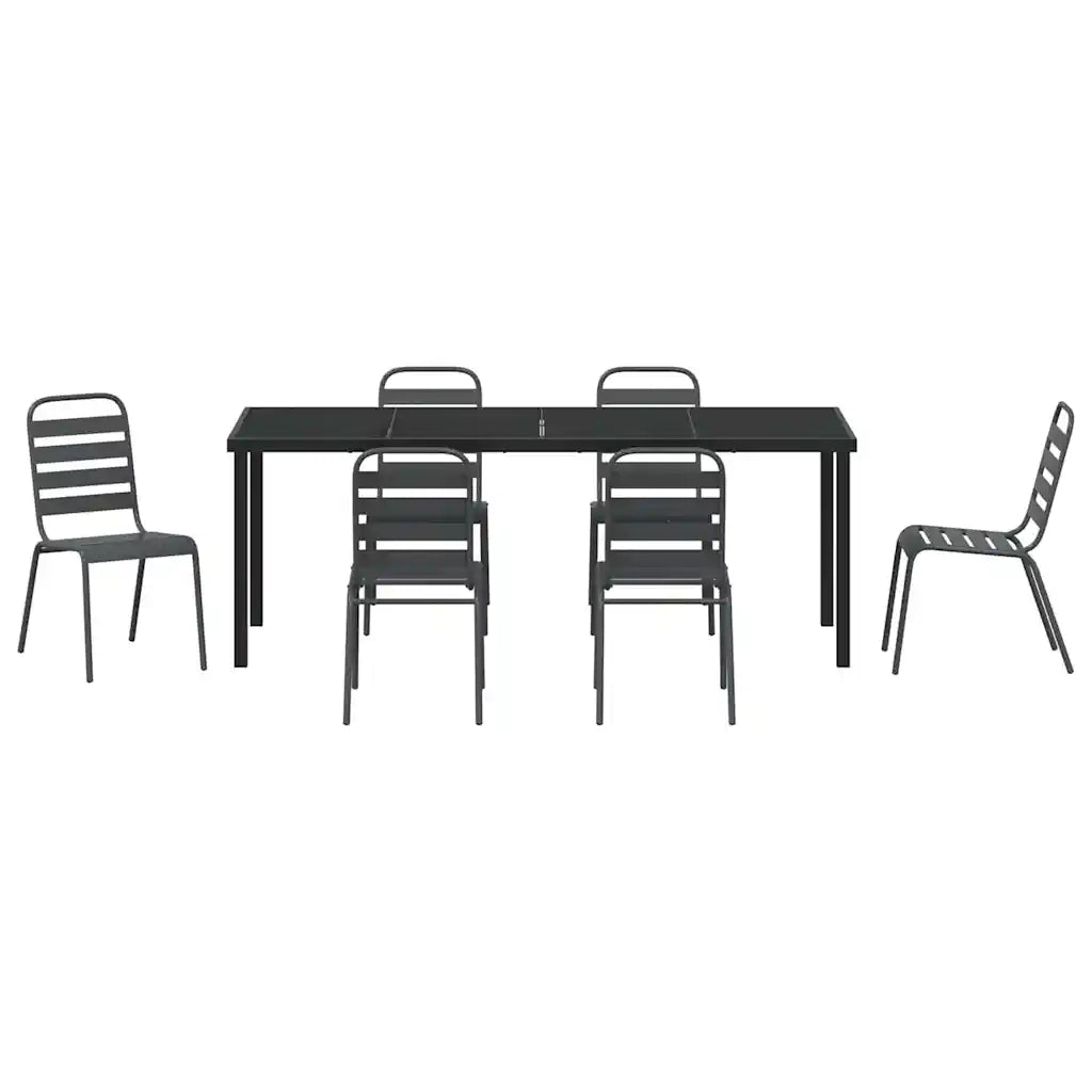 Set da Pranzo per Giardino 7 pcs Antracite 3379301