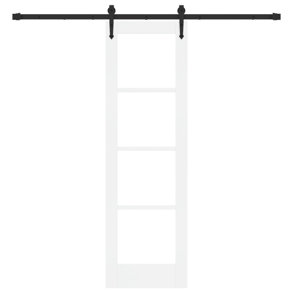 Porta scorrevole con set hardware Bianco 61x198.5 cm Legno massello di pino