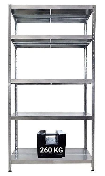 Scaffale in Metallo 5 Ripiani 120x40x195 cm Maciste Zincato