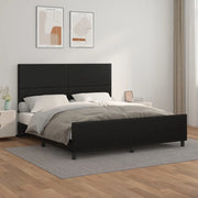 Giroletto con Testiera-Struttura Letto con testiera Nero 180x200 cm in Similpelle 902734