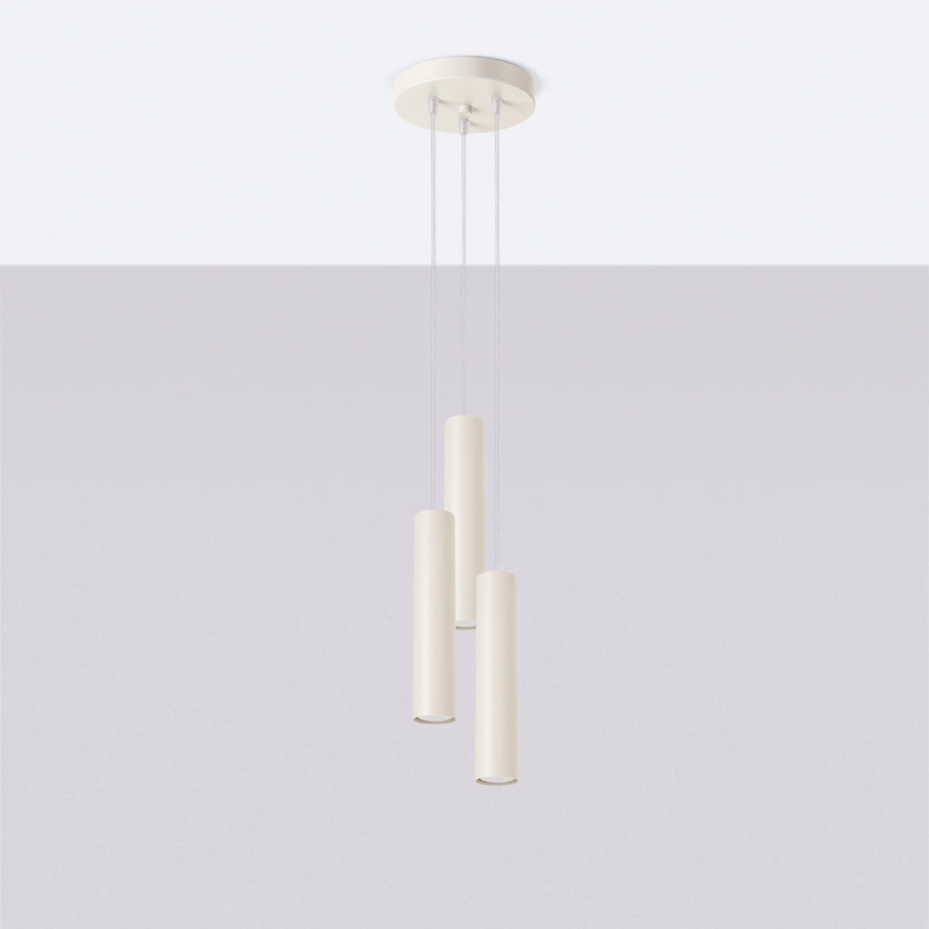 Lampada a sospensione beige 3 tubi GU10 Ø20 Modeno